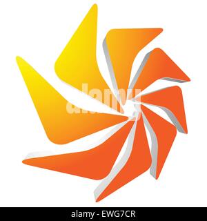 Abstract 3d rotating shape, editable vector illustration. Stock Vector