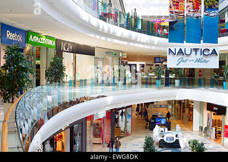 People at Skymall shopping mall. Skymall is one of largest shopping mall in Ukraine. Stock Photo
