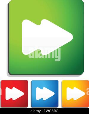 Rounded fast forward, double arrow right. Vector. Stock Vector