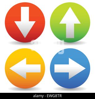 Arrow icons pointing up, down, left and right. Vector graphic Stock Vector