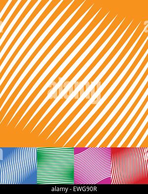 Set of colorful backgrounds with white stripes and different colors, effects. Stock Vector