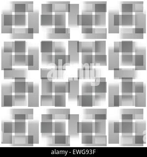 Grayscale abstract square pattern. Seamlessly repeatable vector texture. Stock Vector