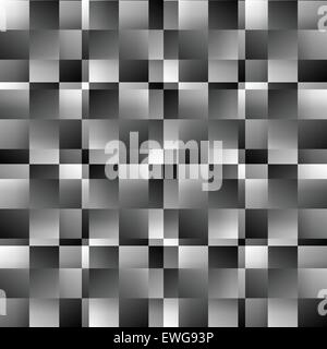 Grayscale abstract square pattern. Seamlessly repeatable vector texture. Stock Vector