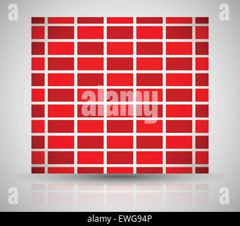 Repeating brick wall pattern, brick wall background isolated on white with alternating bricks, editable vector. Stock Vector