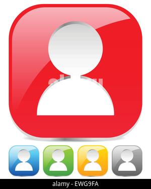 Character, user icon with various colors included Stock Vector Image ...