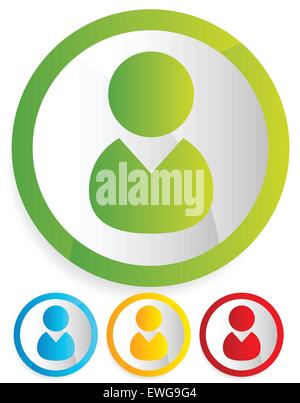 Character, user icon with various colors included Stock Vector Image ...