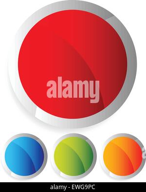 Empty circle buttons, badges. Colorful, bright design elements. Vector Stock Vector