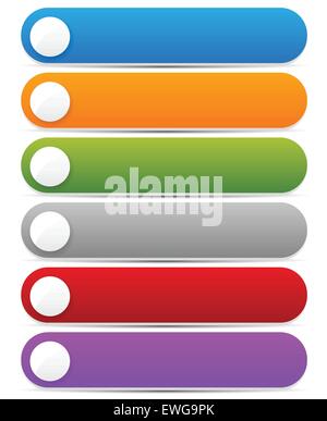 Set of bright, colorful oblong design elements. Vector graphics Stock ...