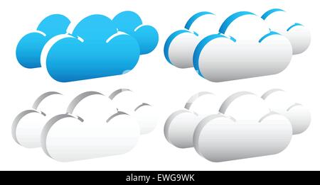 Editable cloud shapes vector graphics. Eps 10. Stock Vector