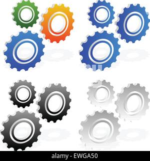Gears, cogwheels icon, graphics for maintenance, repair, manufacturing and development concepts. Stock Vector
