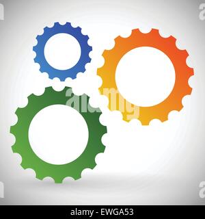 Gears, cogwheels icon, graphics for maintenance, repair, manufacturing and development concepts. Stock Vector