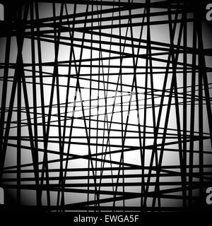 Abstract black and white art with random lines. Editable. Stock Vector