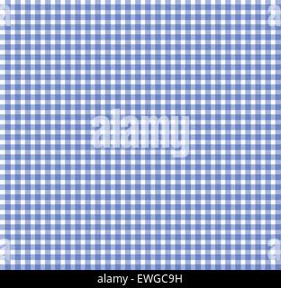 Blue chequered tablecloth texture. Repeatable, seamless pattern Stock Vector