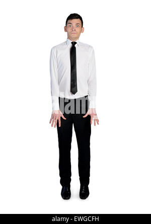 angry man about to have nervous breakdown isolated on gray background ...