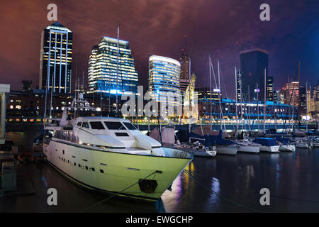 Buenos Aires - June 22, 2015: Night view of Puerto Madero, Argentina on June 22, 2015. Stock Photo