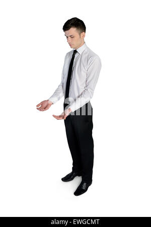 Isolated business man carrying something Stock Photo