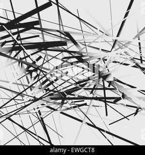 Abstract black and white art with random lines. Editable. Stock Vector