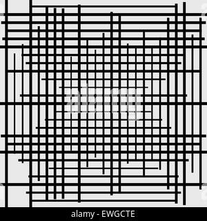 Abstract black and white art with random lines. Editable. Stock Vector
