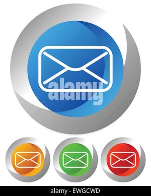 Icons with email, envelope or letter symbol, eps10 Stock Vector
