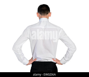 Isolated business man thinking solution Stock Photo