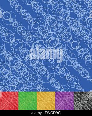 Abstract backgrounds, textures with circle shapes in 6 colors Stock Vector