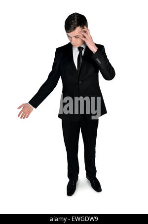Isolated business man thinking solution Stock Photo