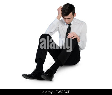 Isolated business man suffer on floor Stock Photo