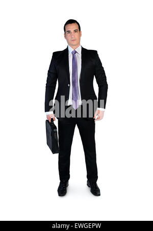 Isolated business man looking camera Stock Photo