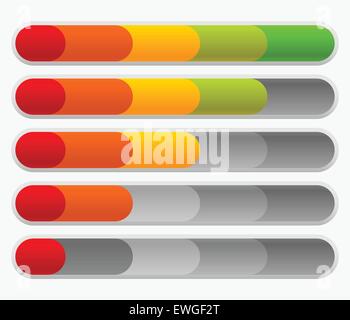 Progress or loading bars in rounded fashion Stock Vector