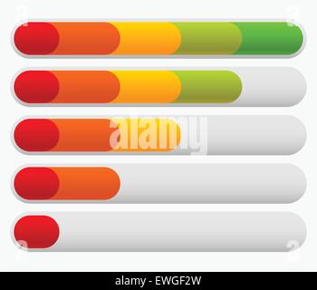 Progress or loading bars in rounded fashion Stock Vector