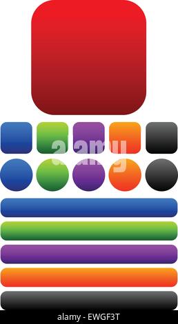 Squares, circles and oblong buttons or banners with empty space. Vector graphics. Stock Vector