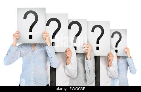 Group of anonym people hiding face Stock Photo