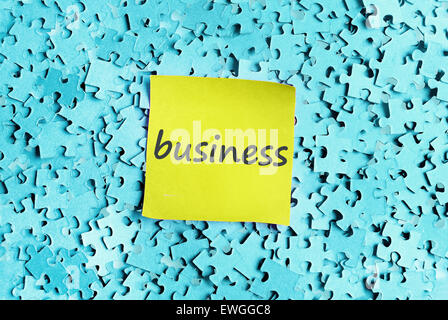 Business word on puzzle background Stock Photo