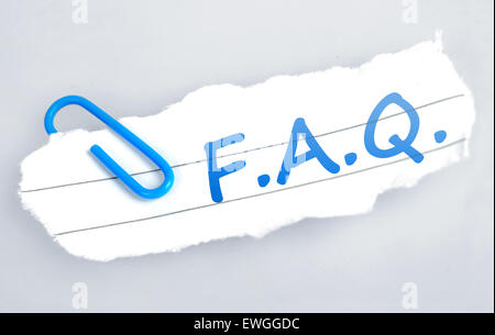 F.A.Q word on grey background Stock Photo