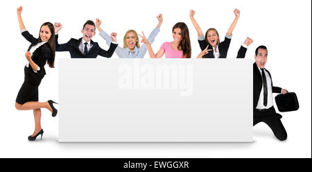 Empty banner with six people Stock Photo