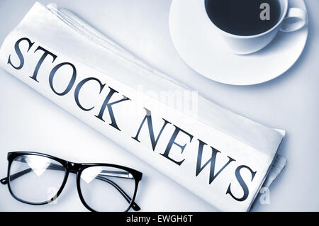 Stock News word on newspaper Stock Photo