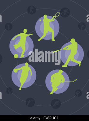 Illustration image of universal ball games men play Stock Photo