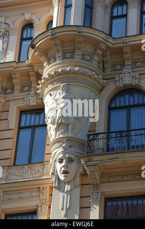 Alberta Street Art Nouveau architecture in the Latvian capital of Riga Stock Photo