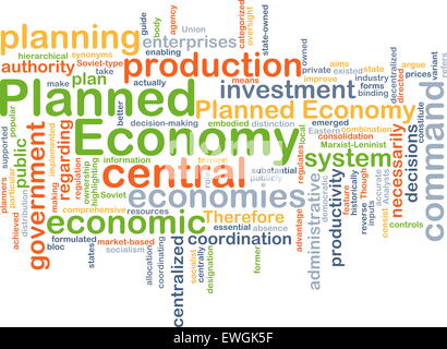 Background concept wordcloud illustration of planned economy Stock Photo