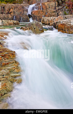 Myra Falls waterfall, Strathcona-Westmin Provincial Park, Vancouver Island, British Columbia, Canada Stock Photo