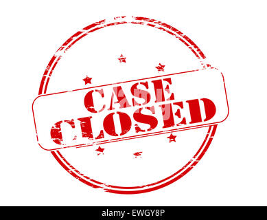 Rubber stamp with text case closed inside, vector illustration Stock Photo