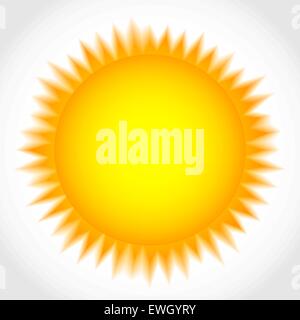 Sun graphics with transparent rays isolated on white. Stock Vector