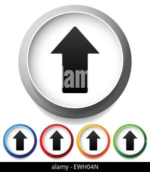 Colorful icons with up arrows, upward pointing arrows. Stock Vector