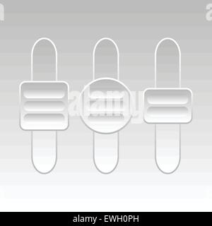 Adjusters or switches. Sliding buttons with different knobs. Stock Vector