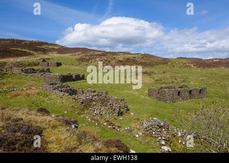 Ruins of crofters village of Glac Gugairaidh near Treshnish Point, Isle ...