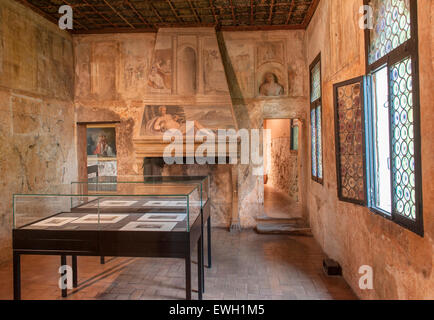 A room on the first floor of Petrarca's 'Casa Petrarca' in Arquà Petrarca, Veneto, Italy Stock Photo