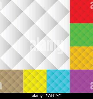 Square pattern set. Squarish seamless repeatable pattern, background set in different colors. Stock Vector