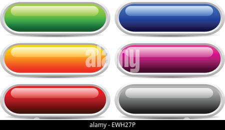 Glossy buttons, banners. Eps 10 Stock Vector