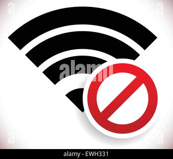 Vector illustration of no wireless signal, bad antenna, no wi-fi connection Stock Vector