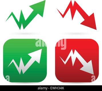 Upward, downward arrows Stock Vector